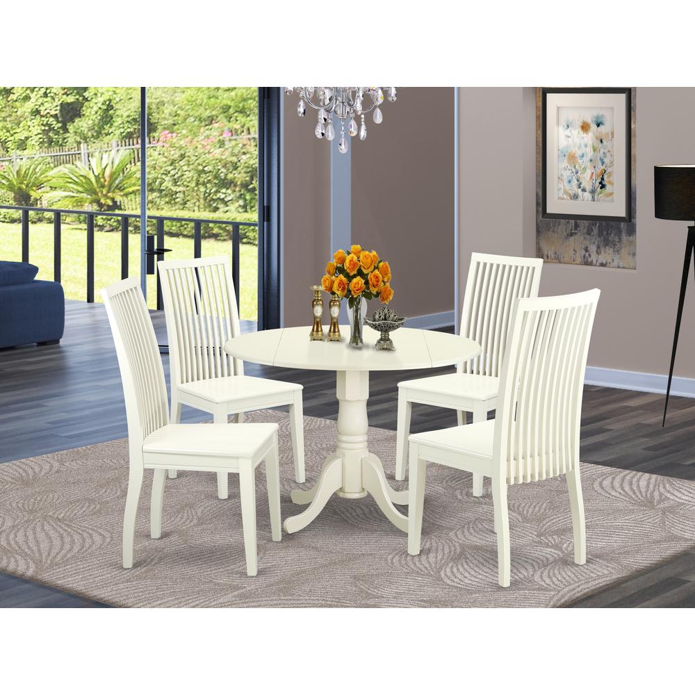 Dining Room Set Linen White, DLIP5-LWH-W. Picture 2