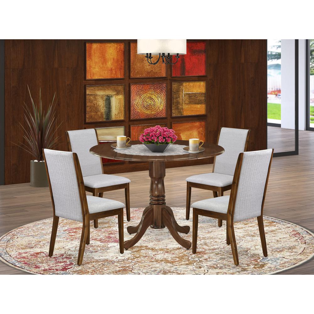5 Pc Dinette Set Contains a Round Dining Table and 4 Upholstered Chairs. Picture 7