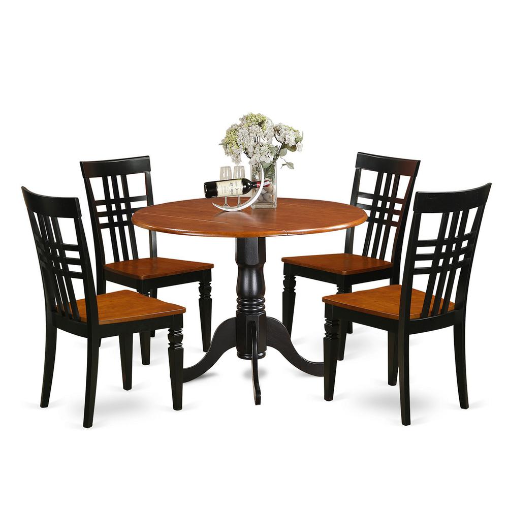 5  PC  Dining  room  set  with  a  Dining  Table  and  4  Dining  Chairs  in  Black  and  Cherry. Picture 2
