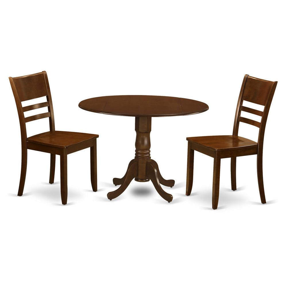 3  Pc  Kitchen  Table  with  2  drop  leaves  and  2Leather  Dinette  Chairs. Picture 2