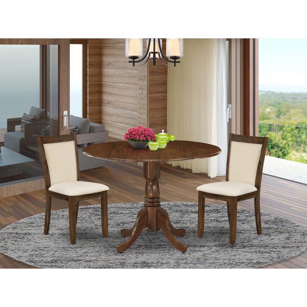 3 Pc Kitchen Set Consist of a Round Wooden Table and 2 Parson Chairs. Picture 7