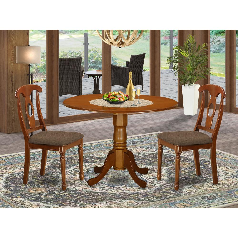 DLNA3-SBR-C 3 Pc small Kitchen Table set-Kitchen Table and 2 Kitchen Chairs.. Picture 2