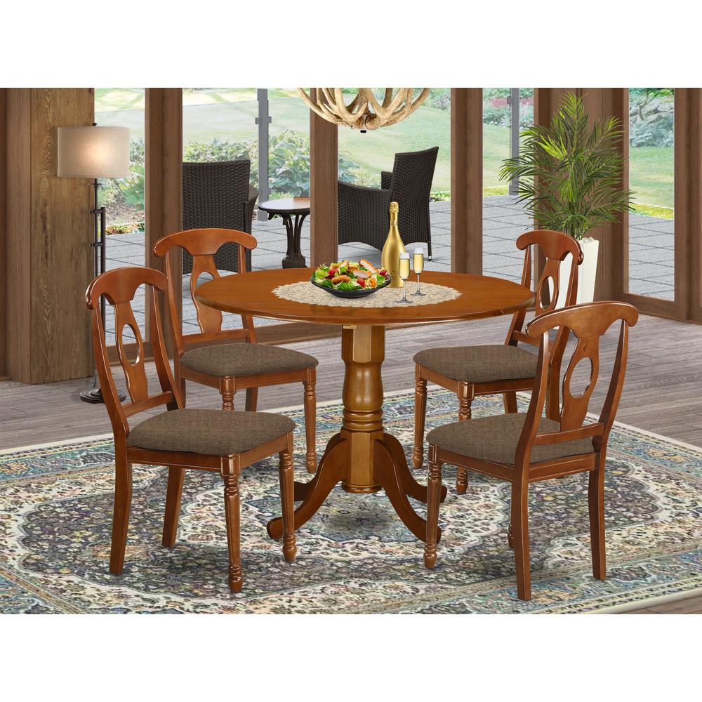 DLNA5-SBR-C 5 Pc Kitchen nook Dining set-Small Table plus 4 Dining Chairs. Picture 2