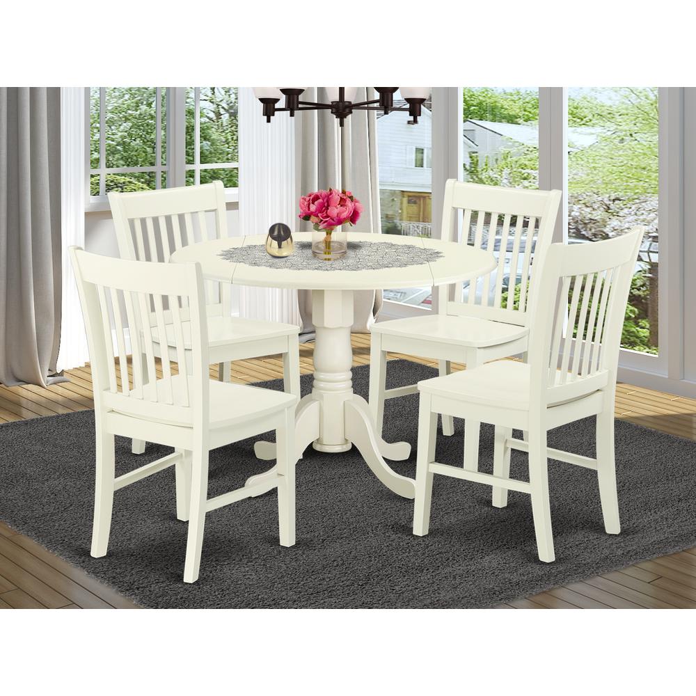 Dining Room Set Linen White, DLNO5-LWH-W. Picture 2