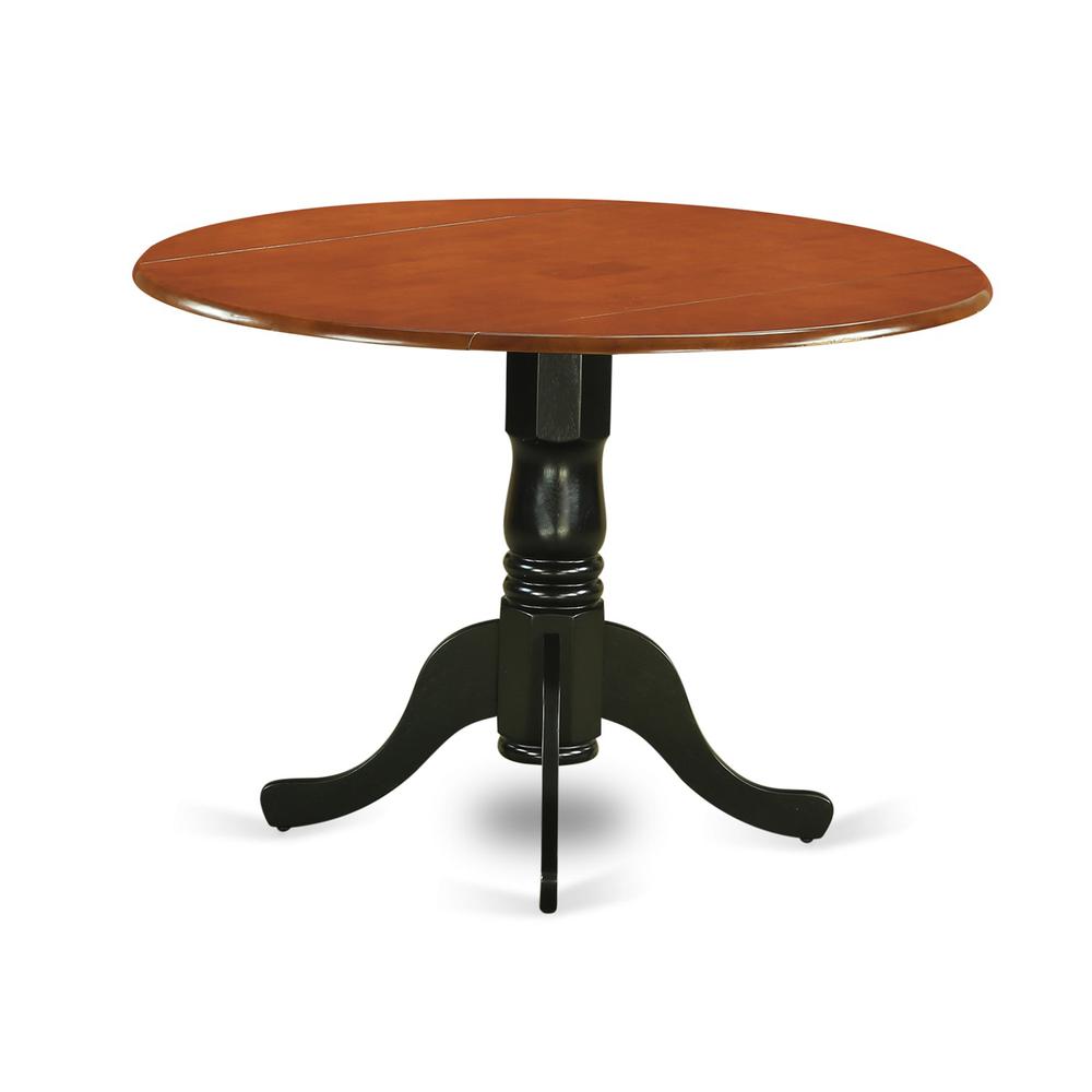 Dublin  Round  Table  with  two  9"  Drop  Leaves  in  Black  and  Cherry  Finish. Picture 2