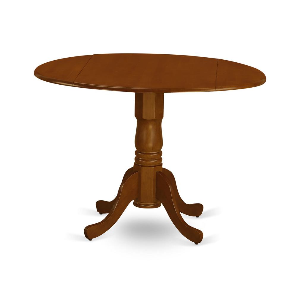 Dublin  Round  Table  with  two  9"  Drop  Leaves  in  Saddle  Brown  Finish. Picture 2