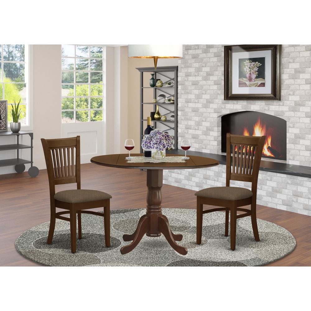 DLVA3-ESP-C 3 Pc2-drop-leaf Dining Table and 2 Dining Chairs. Picture 2