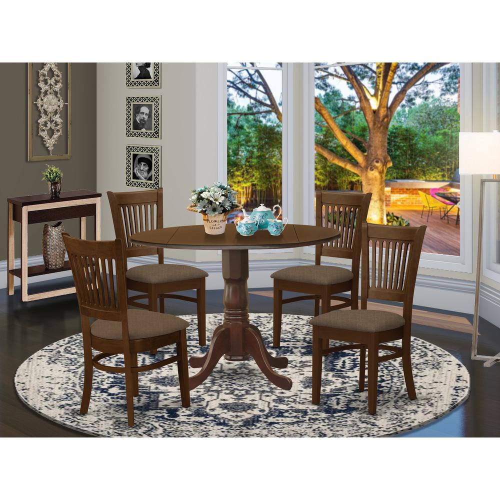 DLVA5-ESP-C 5 Pc set Dinette Table with 2 drop leaves and 4 Seat Chairs. Picture 2