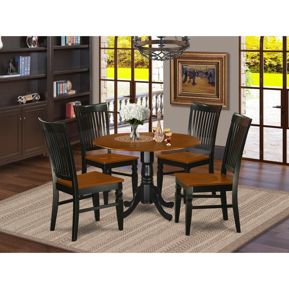 Dining Room Set Black & Cherry, DLWE5-BCH-W. Picture 2