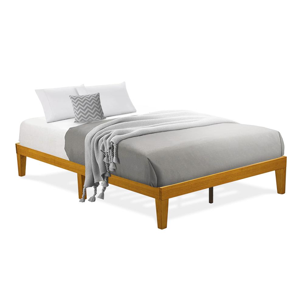 DNP-23-Q Queen Size Bed Frame with 4 Hardwood Legs and 2 Extra Center Legs - Oak Finish. Picture 2