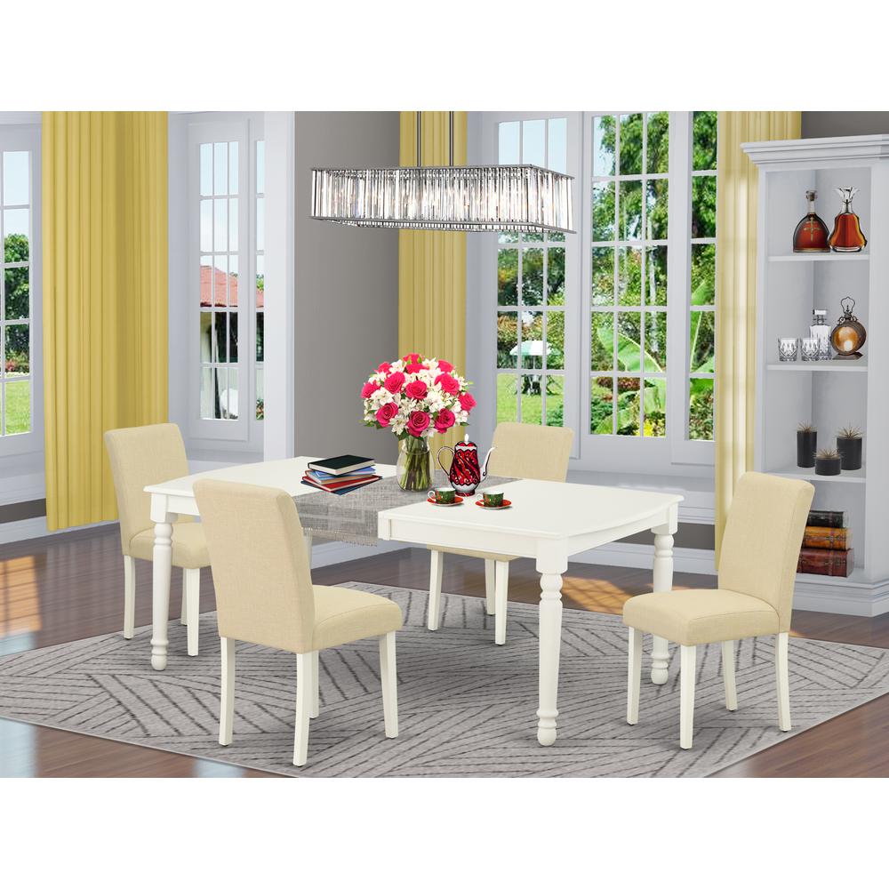 Dining Room Set Linen White, DOAB5-LWH-02. Picture 2