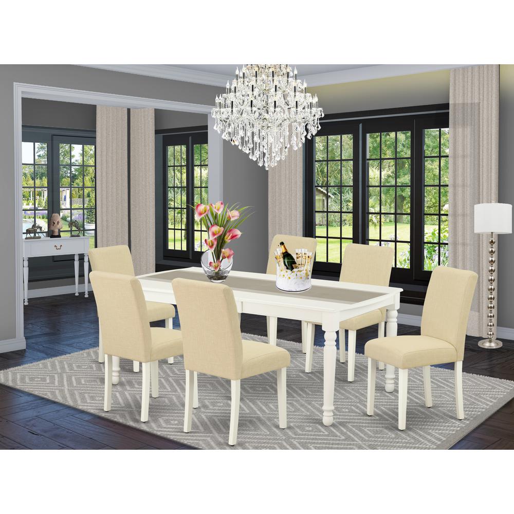 Dining Room Set Linen White, DOAB7-LWH-02. Picture 2