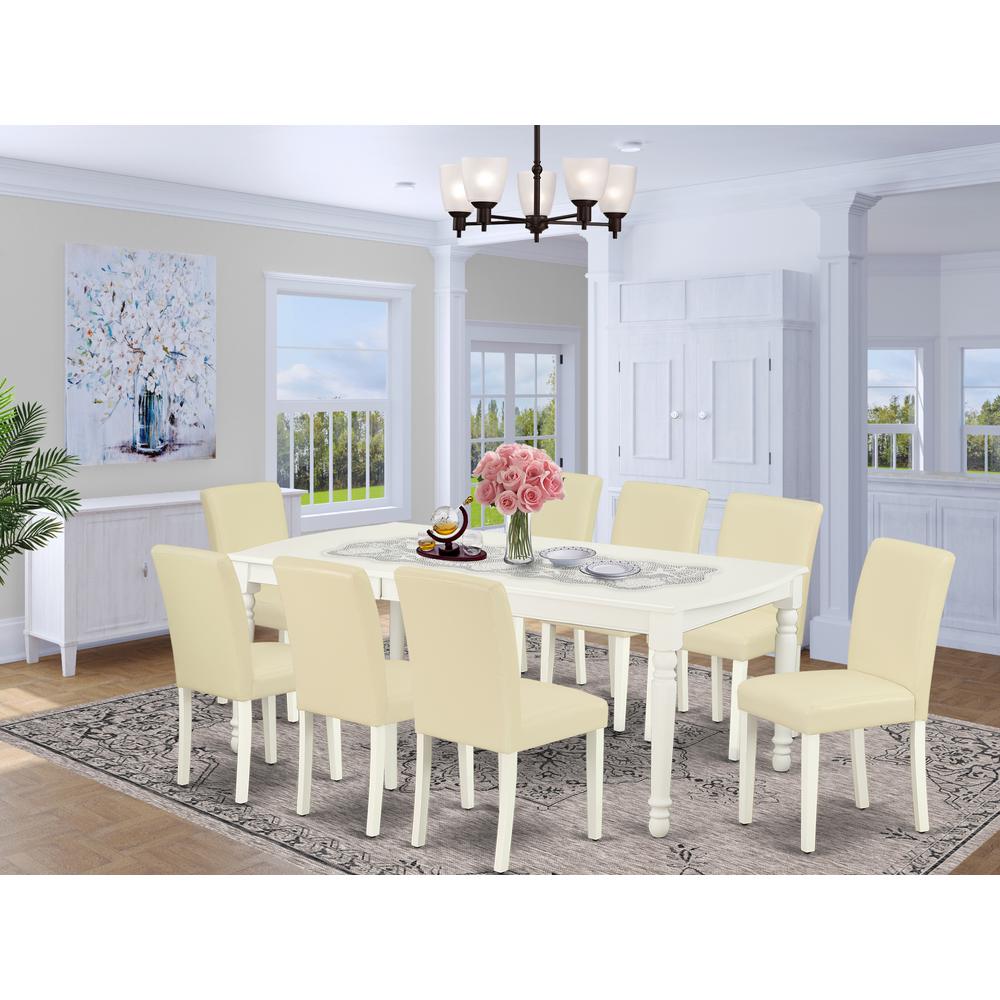 Dining Room Set Linen White, DOAB9-LWH-64. Picture 2
