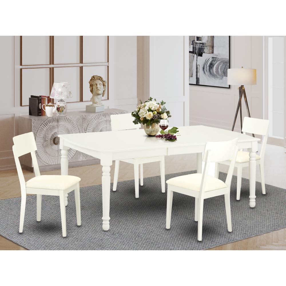 Dining Room Set Linen White, DOAD5-LWH-LC. Picture 2