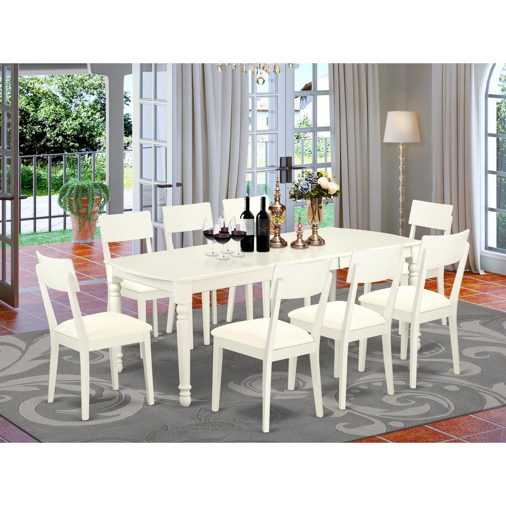 Dining Room Set Linen White, DOAD9-LWH-LC. Picture 2