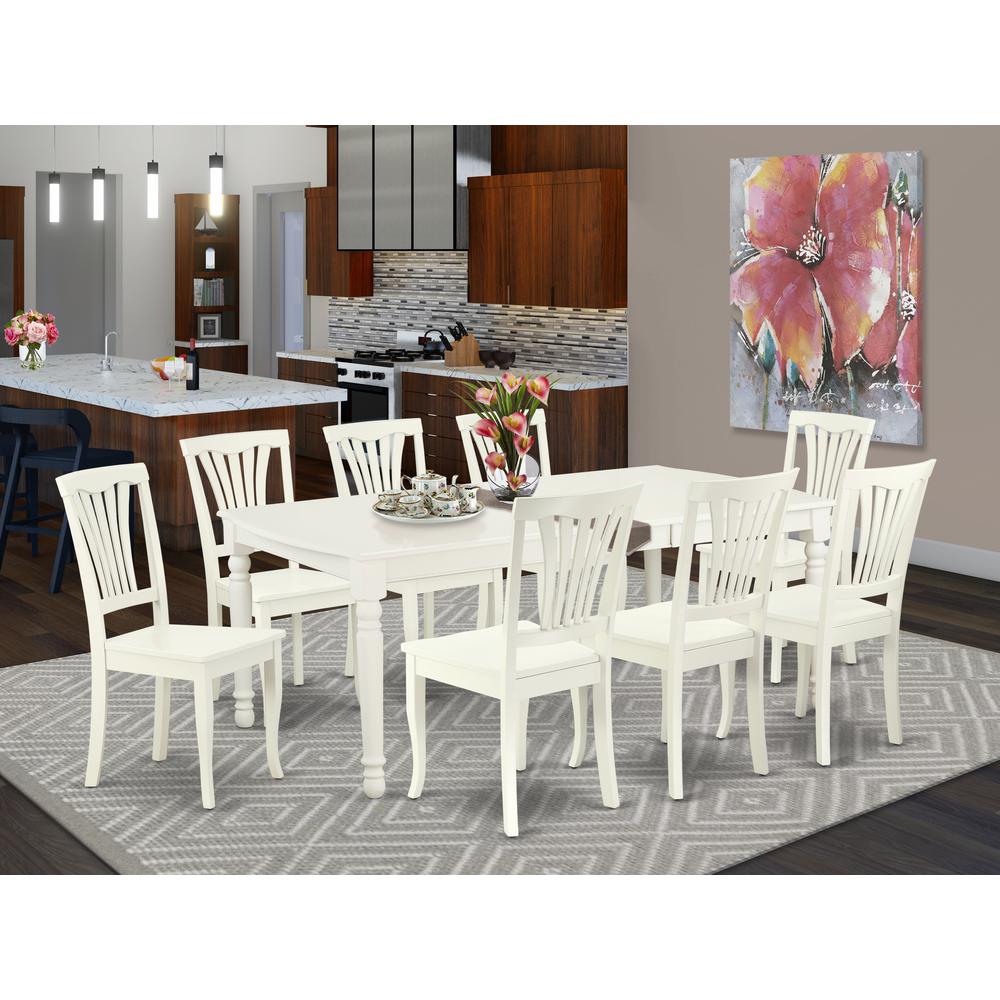 Dining Room Set Linen White, DOAV9-LWH-W. Picture 2