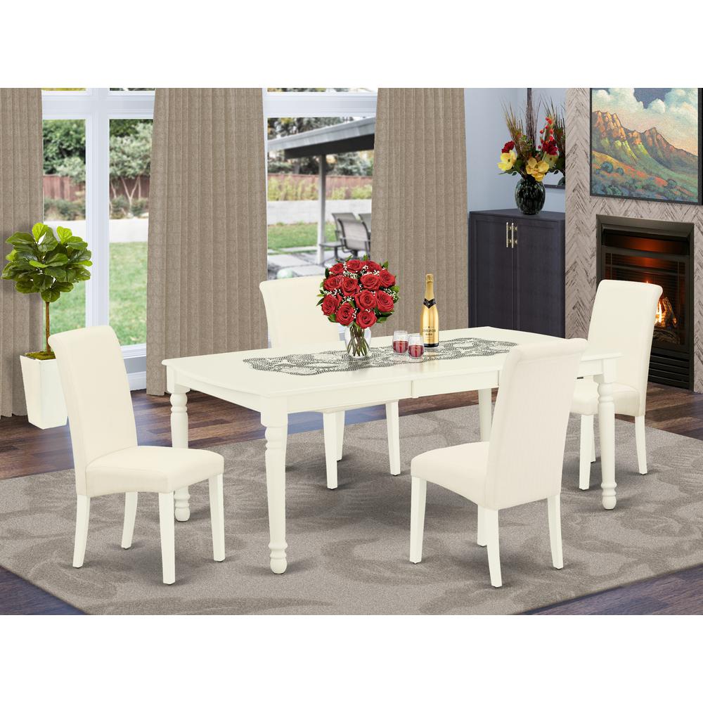 Dining Room Set Linen White, DOBA5-LWH-01. Picture 2