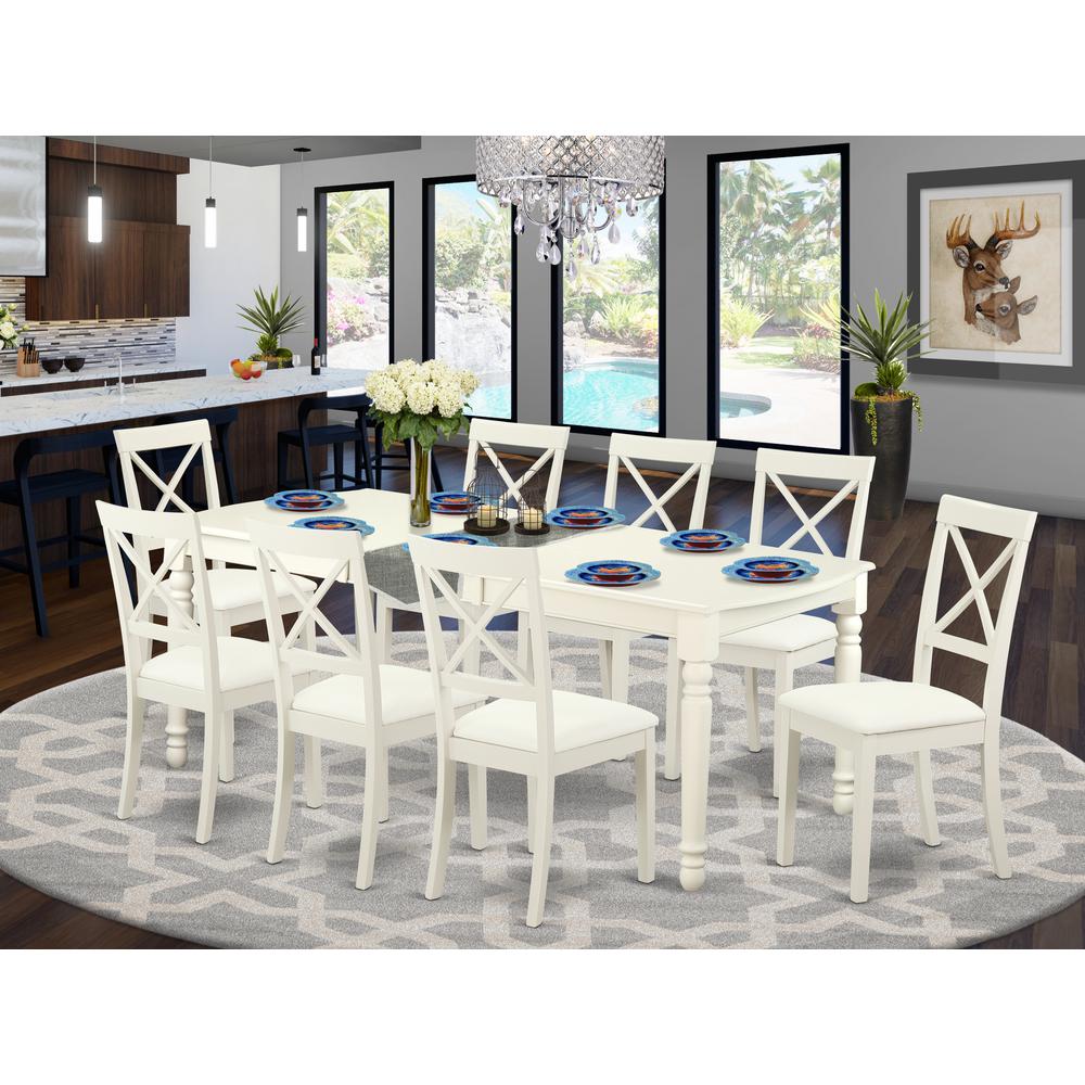 Dining Room Set Linen White, DOBO9-LWH-LC. Picture 2
