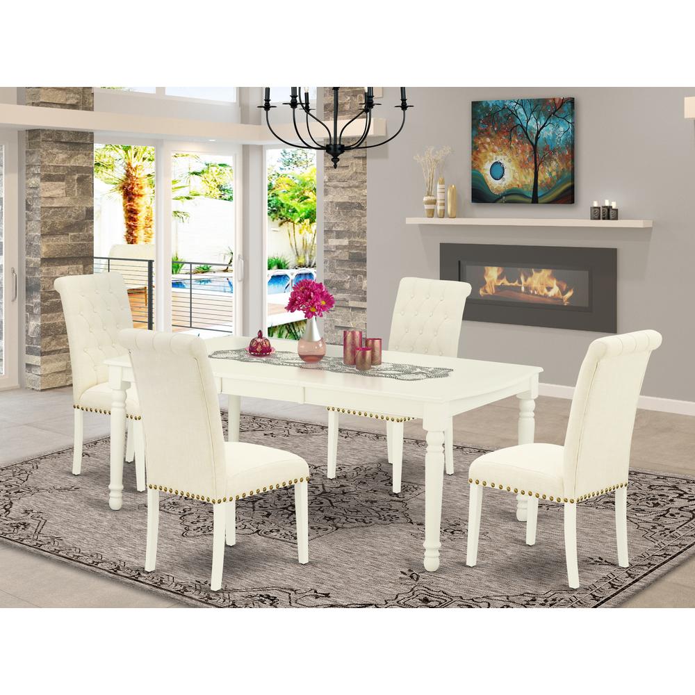 Dining Room Set Linen White, DOBR5-LWH-02. Picture 2