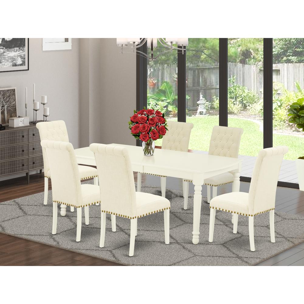 Dining Room Set Linen White, DOBR7-LWH-02. Picture 2