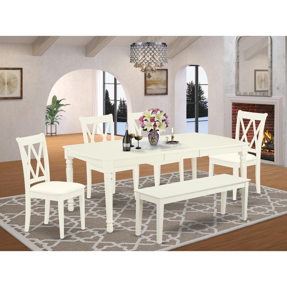 Dining Room Set Linen White, DOCL6-LWH-C. Picture 2
