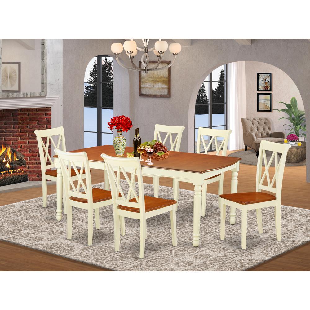 Dining Room Set Buttermilk & Cherry, DOCL7-BMK-W. Picture 2