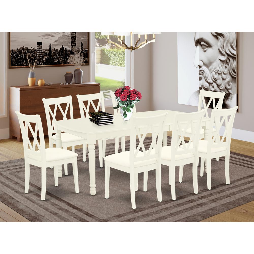 Dining Room Set Linen White, DOCL9-LWH-C. Picture 2