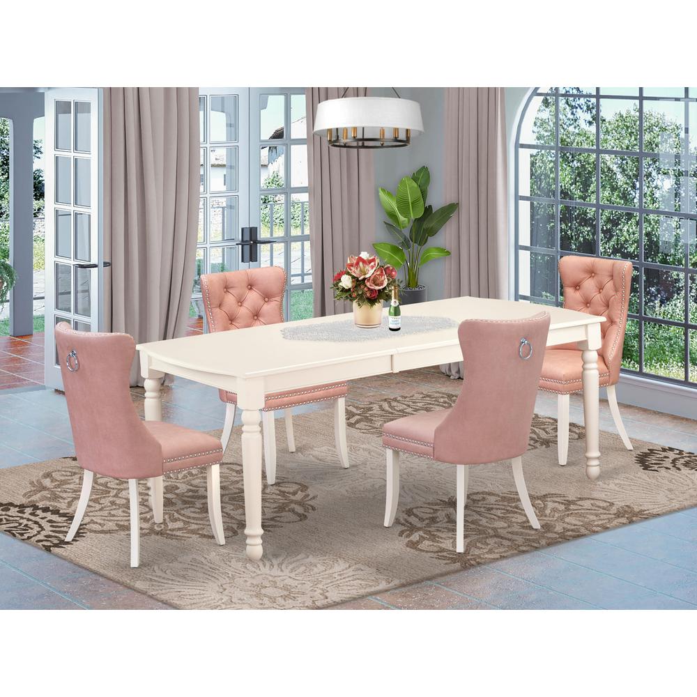 5 Piece Dinette Set Contains a Rectangle Dining Table with Butterfly Leaf. Picture 7
