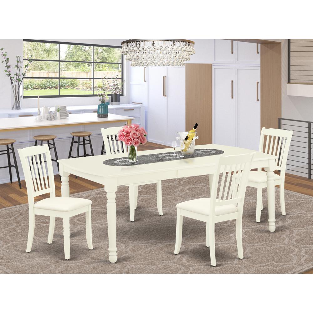 Dining Room Set Linen White, DODA5-LWH-C. Picture 2