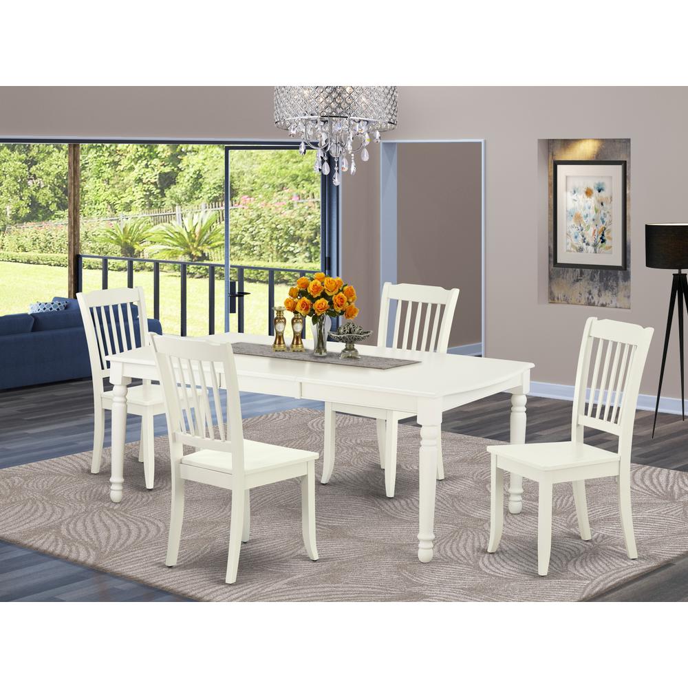 Dining Room Set Linen White, DODA5-LWH-W. Picture 2