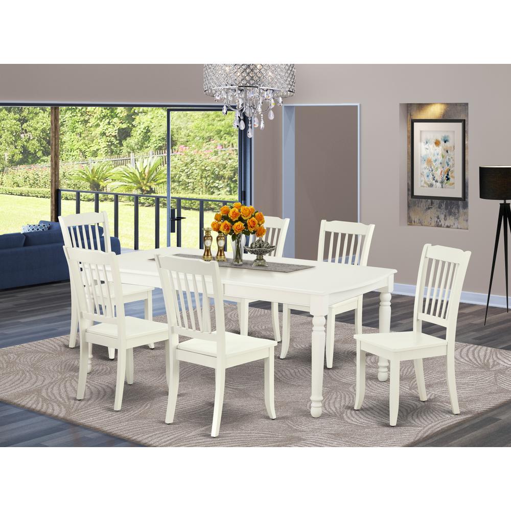 Dining Room Set Linen White, DODA7-LWH-W. Picture 2