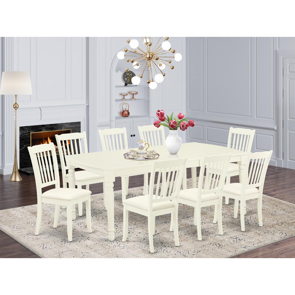 Dining Room Set Linen White, DODA9-LWH-C. Picture 2