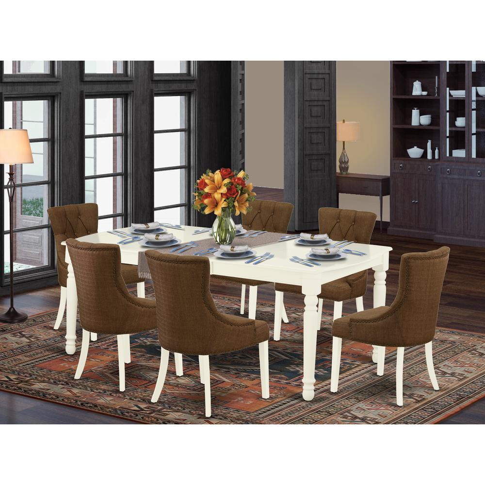 Dining Room Set Linen White, DOFR7-LWH-18. Picture 2