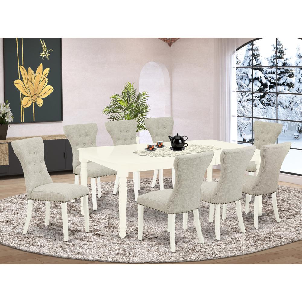 Dining Room Set Linen White, DOGA9-LWH-35. Picture 2