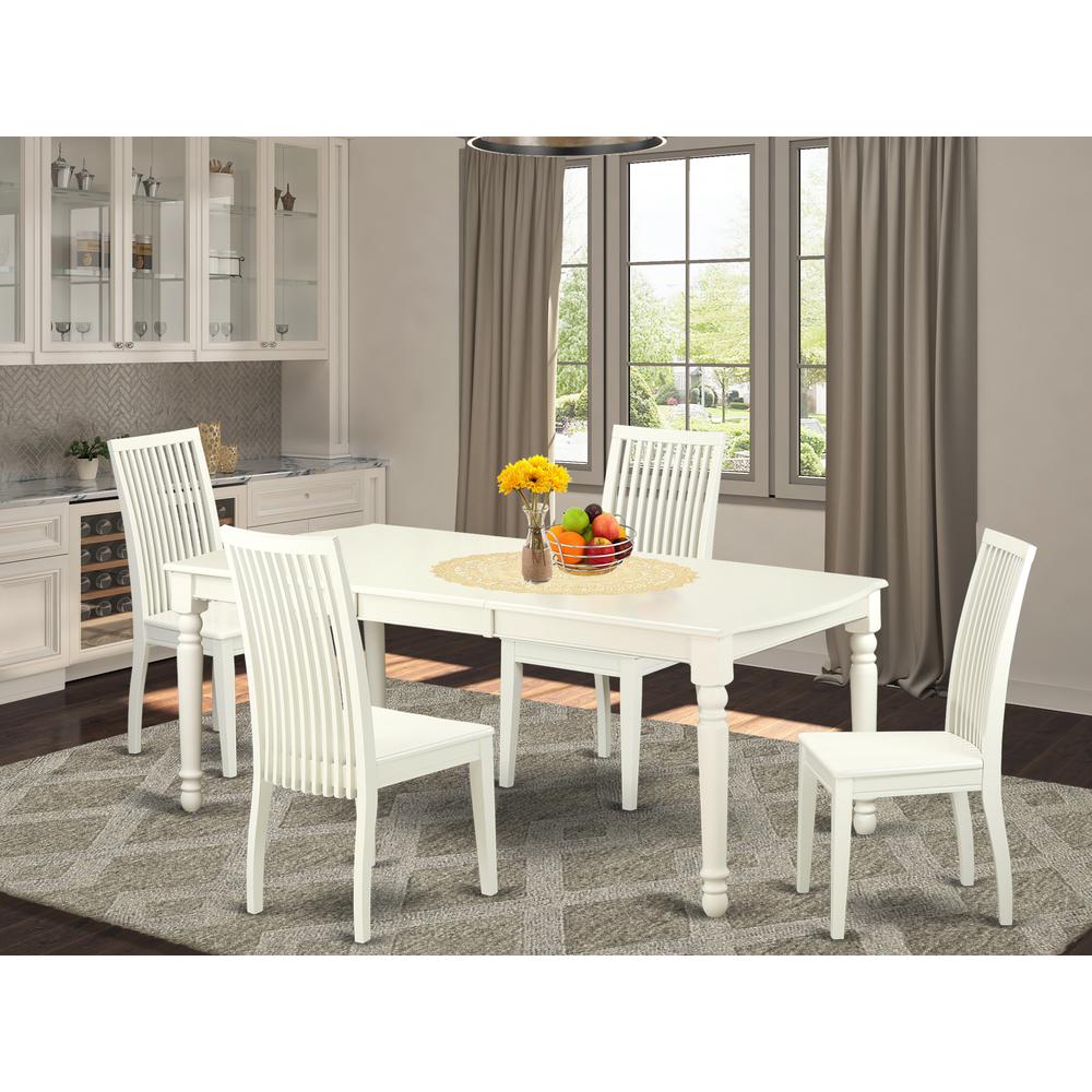 Dining Room Set Linen White, DOIP5-LWH-W. Picture 2