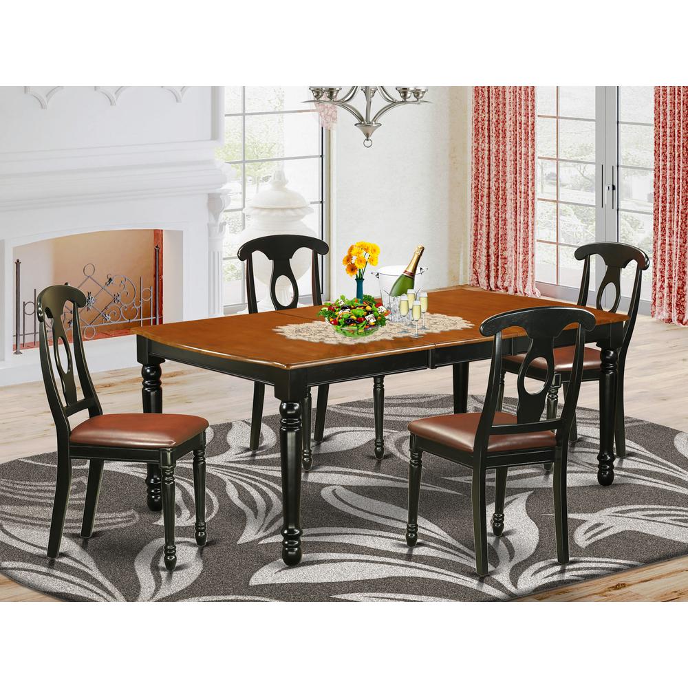 Dining Room Set Black & Cherry, DOKE5-BCH-LC. Picture 2