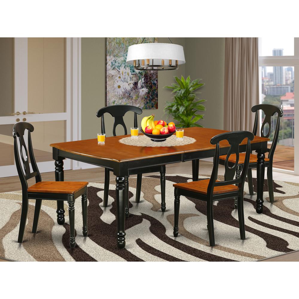 Dining Room Set Black & Cherry, DOKE5-BCH-W. Picture 2