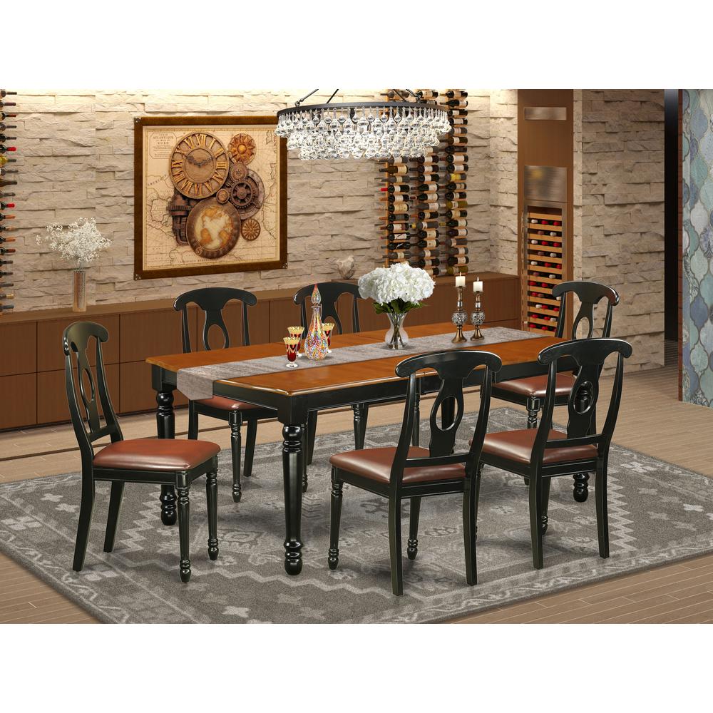 Dining Room Set Black & Cherry, DOKE7-BCH-LC. Picture 2