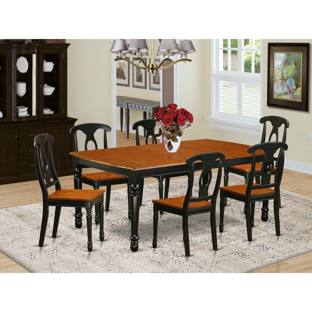 Dining Room Set Black & Cherry, DOKE7-BCH-W. Picture 2