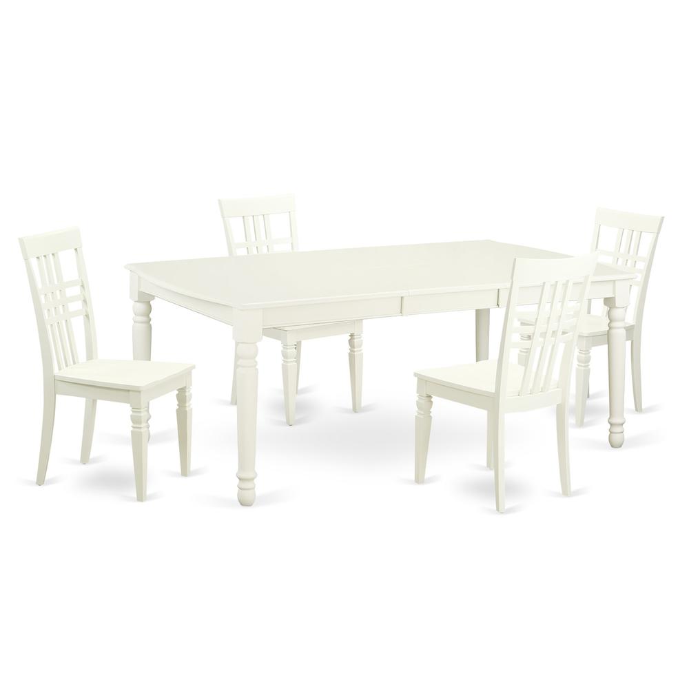 5  PC  Kitchen  Tables  and  chair  set  with  a  Dining  Table  and  4  Kitchen  Chairs  in  Linen  White. Picture 2