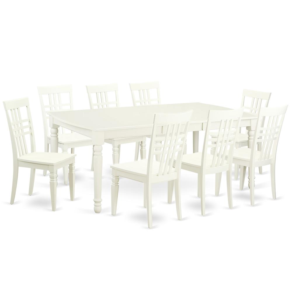 5  PC  Kitchen  Tables  and  chair  set  with  a  Dining  Table  and  8  Kitchen  Chairs  in  Linen  White. Picture 2