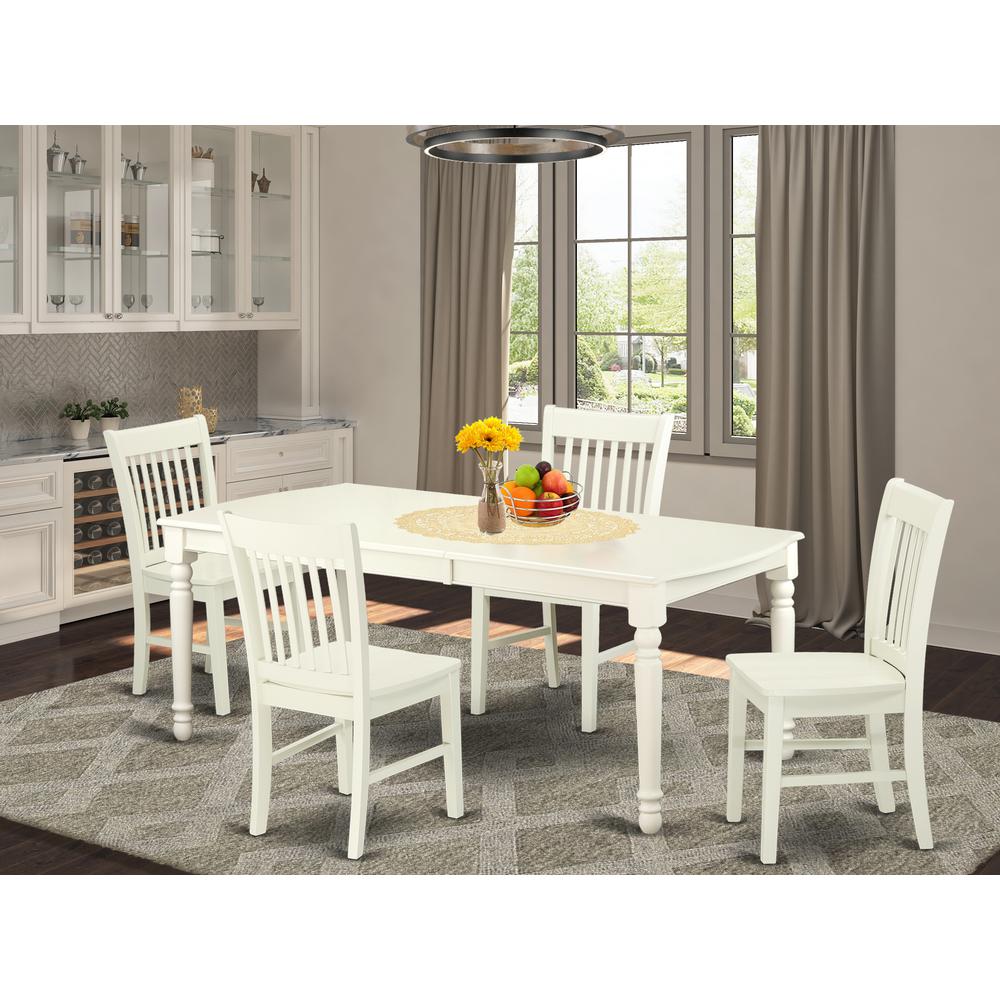 Dining Room Set Linen White, DONO5-LWH-W. Picture 2