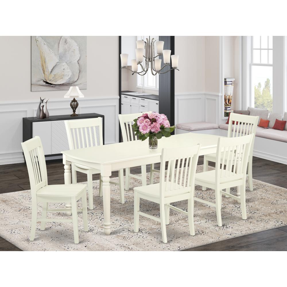 Dining Room Set Linen White, DONO7-LWH-W. Picture 2