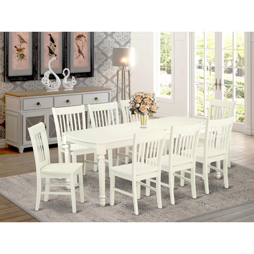 Dining Room Set Linen White, DONO9-LWH-W. Picture 2
