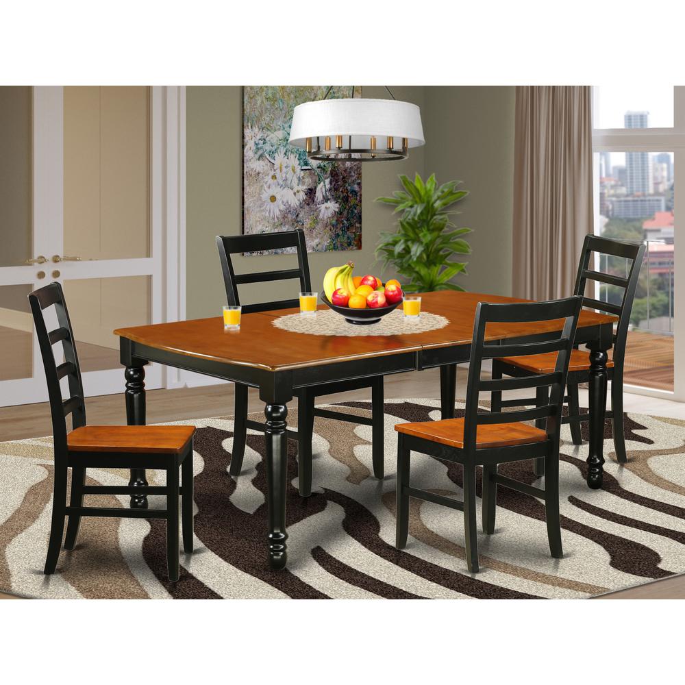 Dining Room Set Black & Cherry, DOPF5-BCH-W. Picture 2
