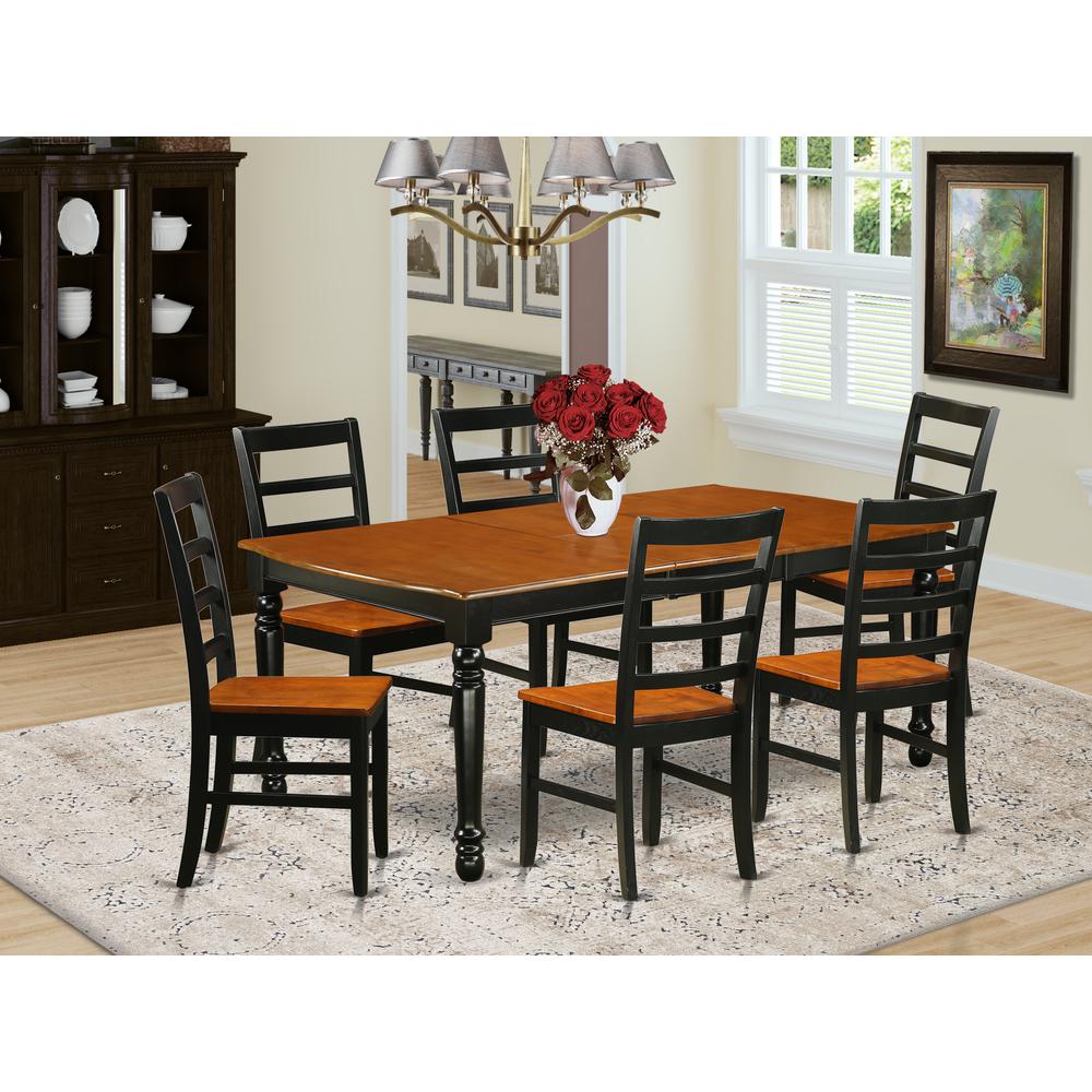 Dining Room Set Black & Cherry, DOPF7-BCH-W. Picture 2