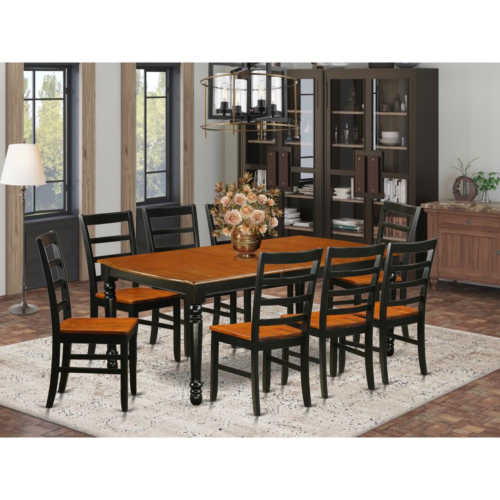 Dining Room Set Black & Cherry, DOPF9-BCH-W. Picture 2