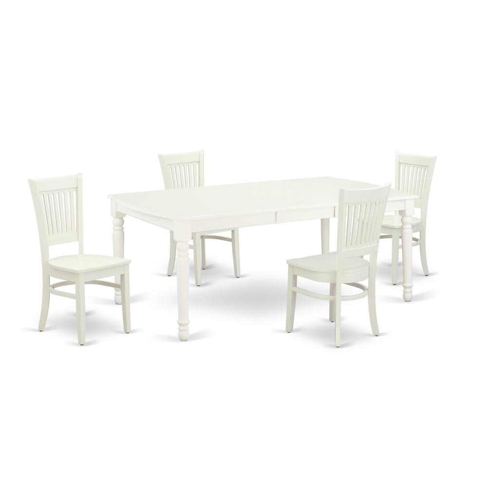 Dining Table- Dining Chairs, DOVA5-LWH-W. Picture 2