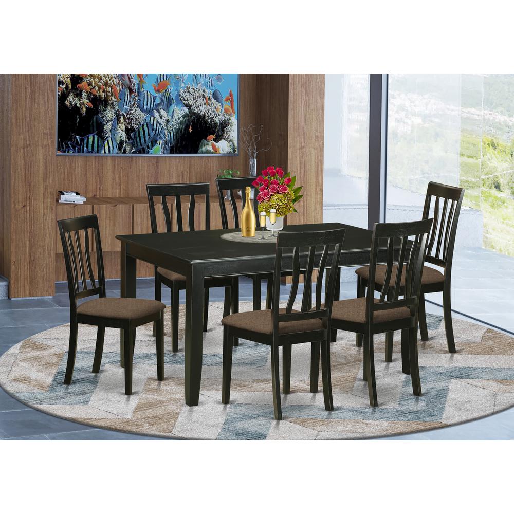 DUAN7-BLK-C 7 Pc Dinette set for 6-Table and 6 dinette Chairs. Picture 2