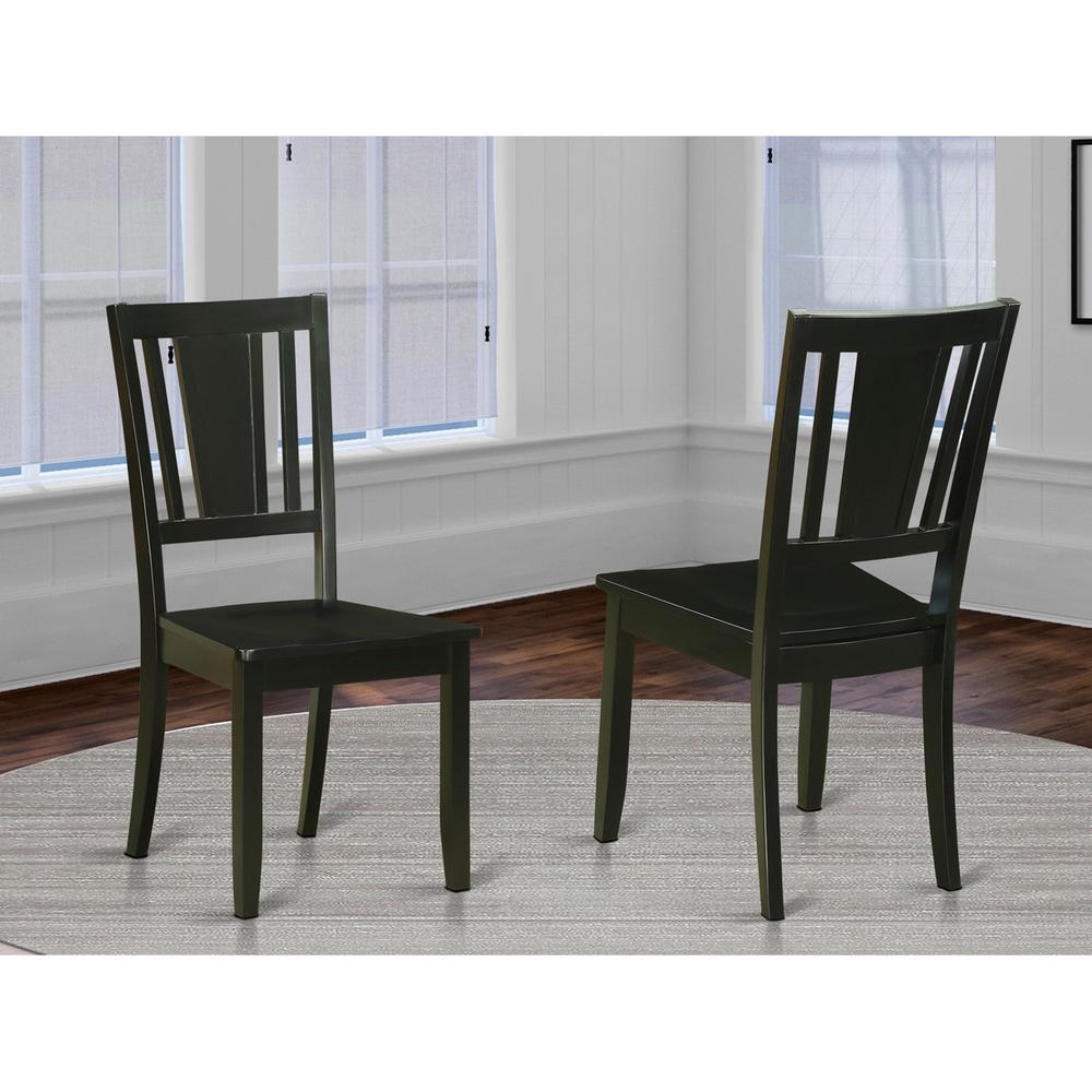 Dudley  Dining  Chair  with  Wood  Seat  in  Black  Finish,  Set  of  2. The main picture.
